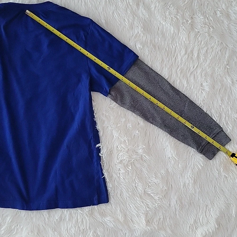 Gymboree Camp King Blue And Gray Long Sleeve Shirt Size 14